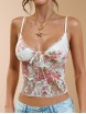 Women's Lace Deep V Neck Semi-Sheer Sexy Camisole, Back To School Top/Summer Tops/Crop Tops/Cute Tops/Blusas Bonitas De Mujer/Going Out Tops Women